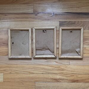 Natural Wood 3 pc Picture Frame Set 5” x 7” No glass Crafts